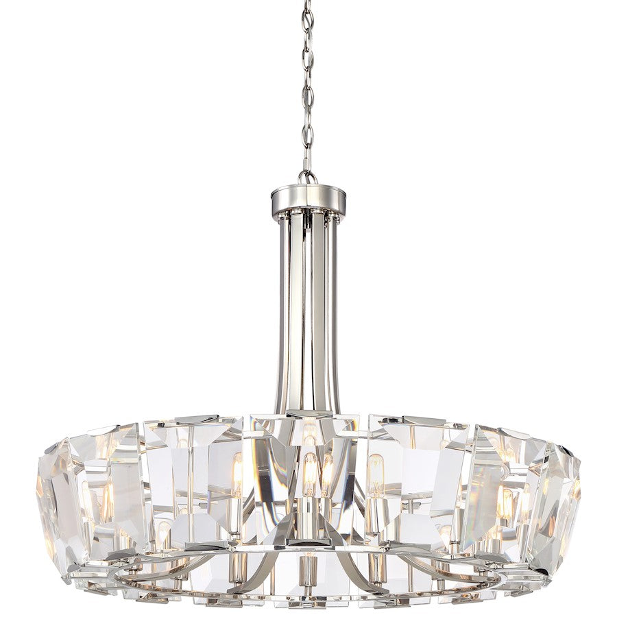 Minka Metropolitan Castle Aurora 33in 16-Light Chandelier | Polished Nickel | Grand Foyer & Dining Room | Dry Rated | Model N6986-613