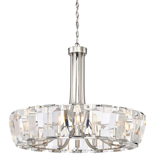 Minka Metropolitan Castle Aurora 33in 16-Light Chandelier | Polished Nickel | Grand Foyer & Dining Room | Dry Rated | Model N6986-613