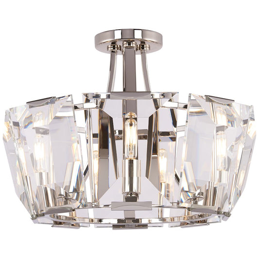 Minka Metropolitan Castle Aurora 18in 8-Light Semi-Flush Mount | Traditional Polished Nickel | Entryway & Foyer | Model N6987-613
