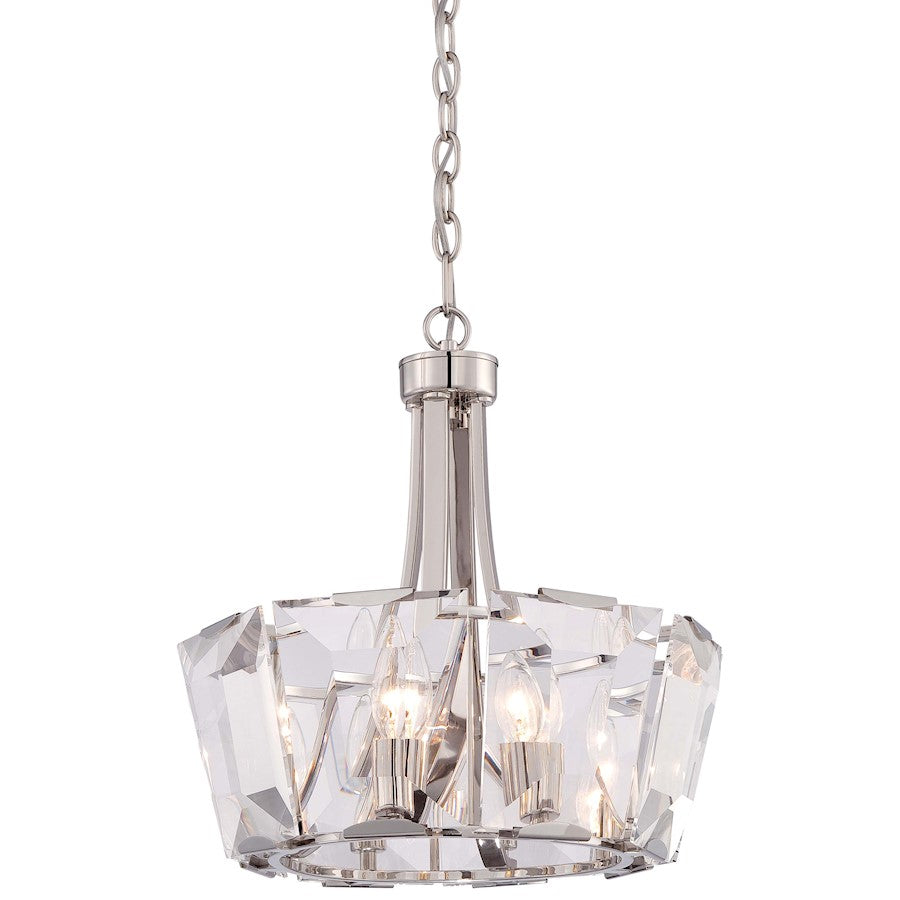 Metropolitan Lighting Castle Aurora 17in 8-Light Pendant | Glamorous Polished Nickel and Clear Crystal | Dining Room & Entryway | Model N6988-613