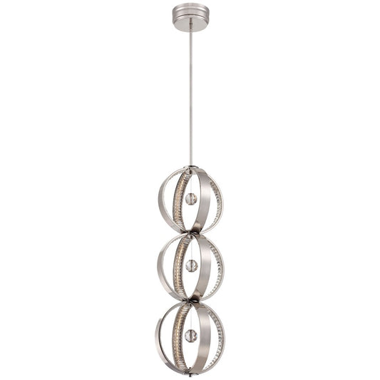 Metropolitan Lighting Winter Solstice 13in 2-Light LED Chandelier | Contemporary Polished Nickel and Crystal | Dining Room & | Model N6996-613-L