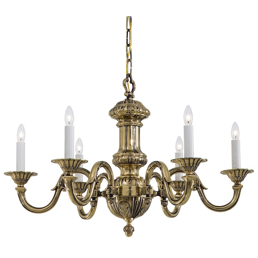 Minka Metropolitan 30in 6-Light Chandelier | Traditional Polished Nickel | Dining Room & Living Room | 29.5 x 29.5 x 18.5 in | Model N700206