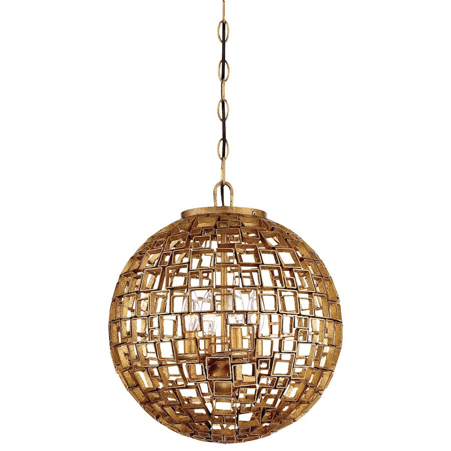 Metropolitan Lighting Abbondanza 16in 4-Light Chandelier | Contemporary Halcyon Gold Hand-Fused Glass | Dining Room & Kitchen | Model N7133-597