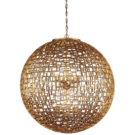 Metropolitan Lighting Abbondanza 32in 12-Light Chandelier | Contemporary Halcyon Gold | Dining Room & Foyer | 32 x 32 x 34 in | Model N7134-597