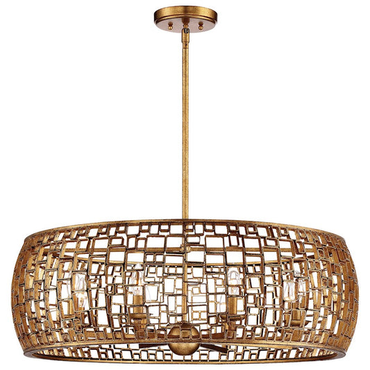Metropolitan Lighting Abbondanza 32in 8-Light Chandelier | Contemporary Halcyon Gold | Dining Room & Living Room | 32 x 10 in | Model N7137-597