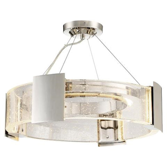Metropolitan Lighting Stellaris 20in LED Semi Flush Mount | Contemporary Polished Nickel | Entryway & Hallway Ceiling Light | Model N7235-613-L