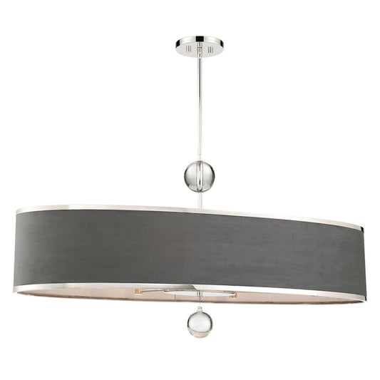 Minka Metropolitan Luxour 44in 6-Light Island Light | Polished Nickel | Kitchen Island & Dining Room | 44 x 44 x 22 in | Model N7329-613