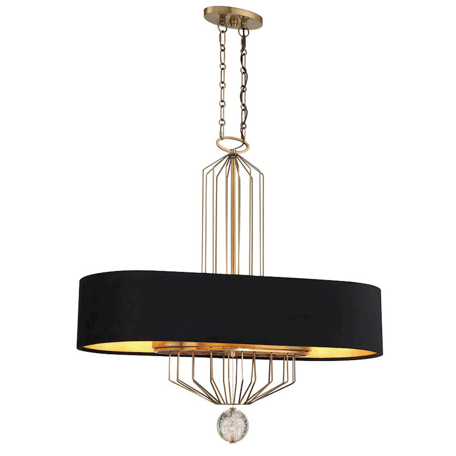 Minka Metropolitan Grandeur 38in 8-Light Island Light | Transitional Aged Antique Brass | Kitchen Island & Dining Room | Model N7339-790