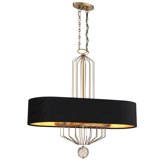Minka Metropolitan Grandeur 38in 8-Light Island Light | Transitional Aged Antique Brass | Kitchen Island & Dining Room | Model N7339-790