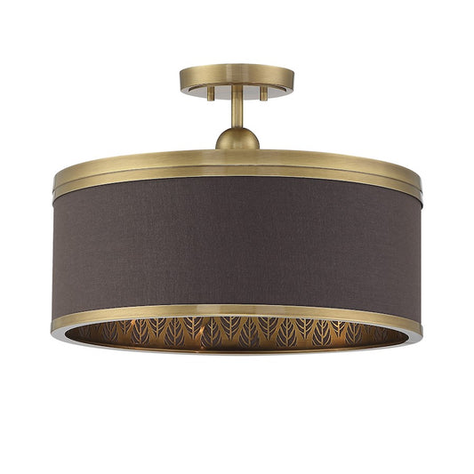 Minka Metropolitan Splendour 19in 4-Light Semi-Flush | Transitional Aged Antique Brass | Entryway & Hallway Ceiling Light | Model N7344-790