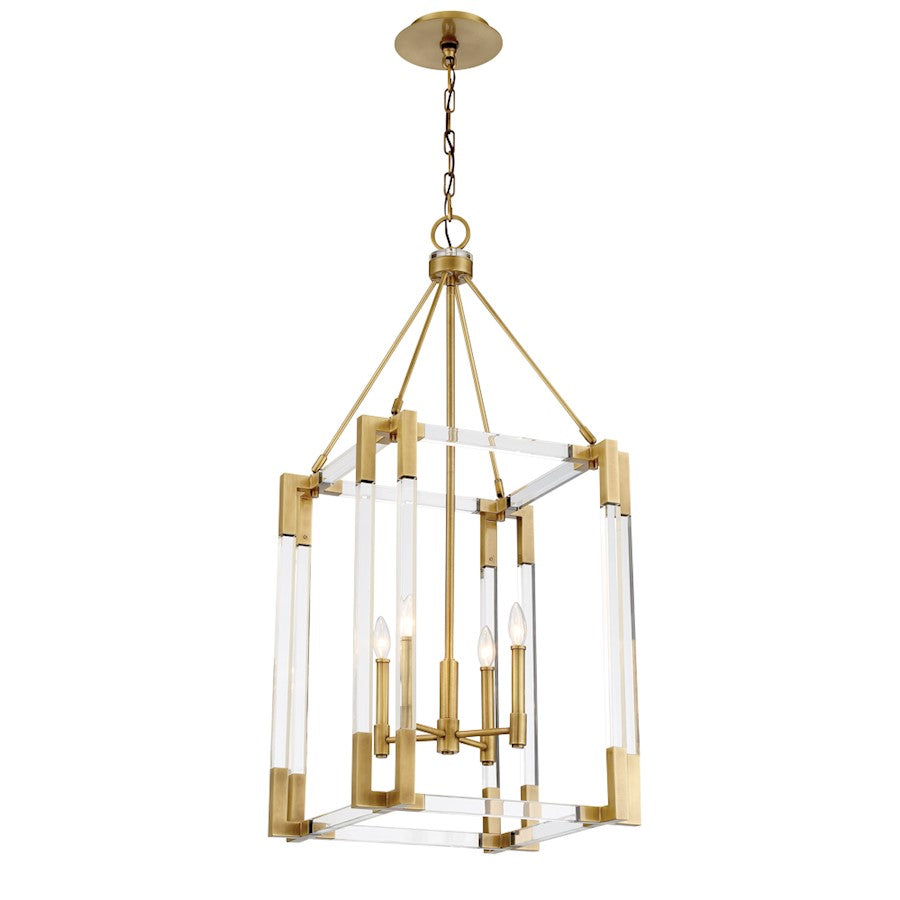 Minka Metropolitan Prima Vista 15in 4-Light Pendant | Aged Antique Brass | Kitchen Island & Dining Room | 15 x 15 x 34 in | Model N7351-790