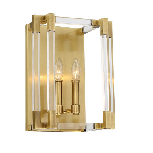 Minka Metropolitan Prima Vista 2-Light Wall Sconce | Transitional Aged Antique Brass | Bedroom & Hallway Accent Light | 14 in H | Model N7352-790