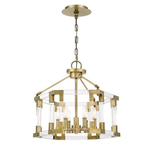 Minka Metropolitan Prima Vista 21in 6-Light Semi-Flush/Pendant | Aged Antique Brass | Kitchen Island & Dining Room | 21 x 21 x 19 in | Model N7355-790