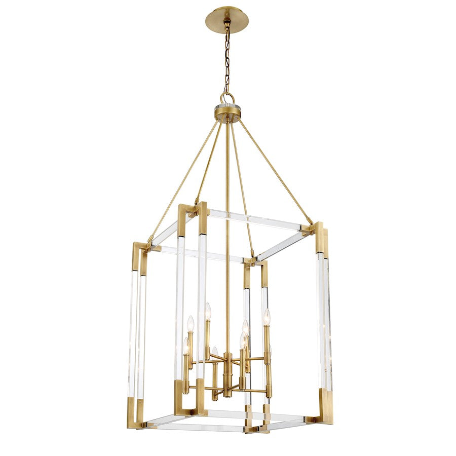 Minka Metropolitan Prima Vista 27in 8-Light Pendant | Transitional Aged Antique Brass | Dining Room & Great Room | 27 x 27 x 58 in | Model N7357-790
