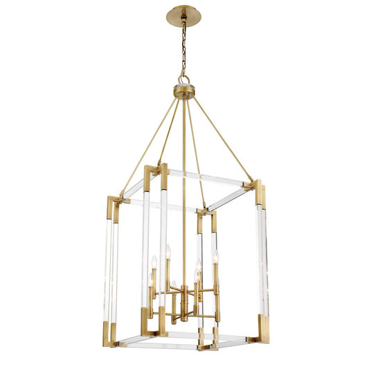 Minka Metropolitan Prima Vista 27in 8-Light Pendant | Transitional Aged Antique Brass | Dining Room & Great Room | 27 x 27 x 58 in | Model N7357-790