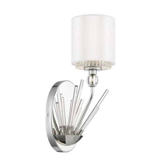 Minka Metropolitan Sutton 1-Light Wall Sconce | Transitional Polished Nickel | Bedroom & Hallway Accent Light | 7 x 8 x 16 in | Model N7381-613
