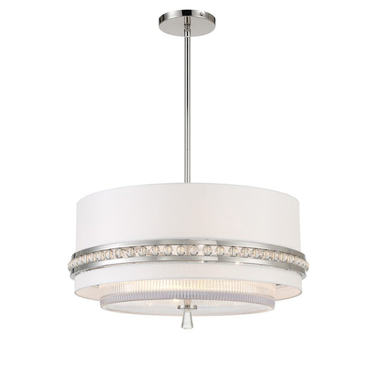 Minka Metropolitan Sutton 24in 4-Light Pendant | Transitional Polished Nickel | Kitchen Island & Dining Room | 24 x 12 in | Model N7384-613