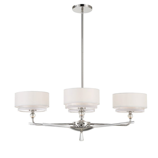 Minka Metropolitan Sutton 38in 4-Light Island | Transitional Polished Nickel | Kitchen Island & Dining Room Pendant | Model N7385-613