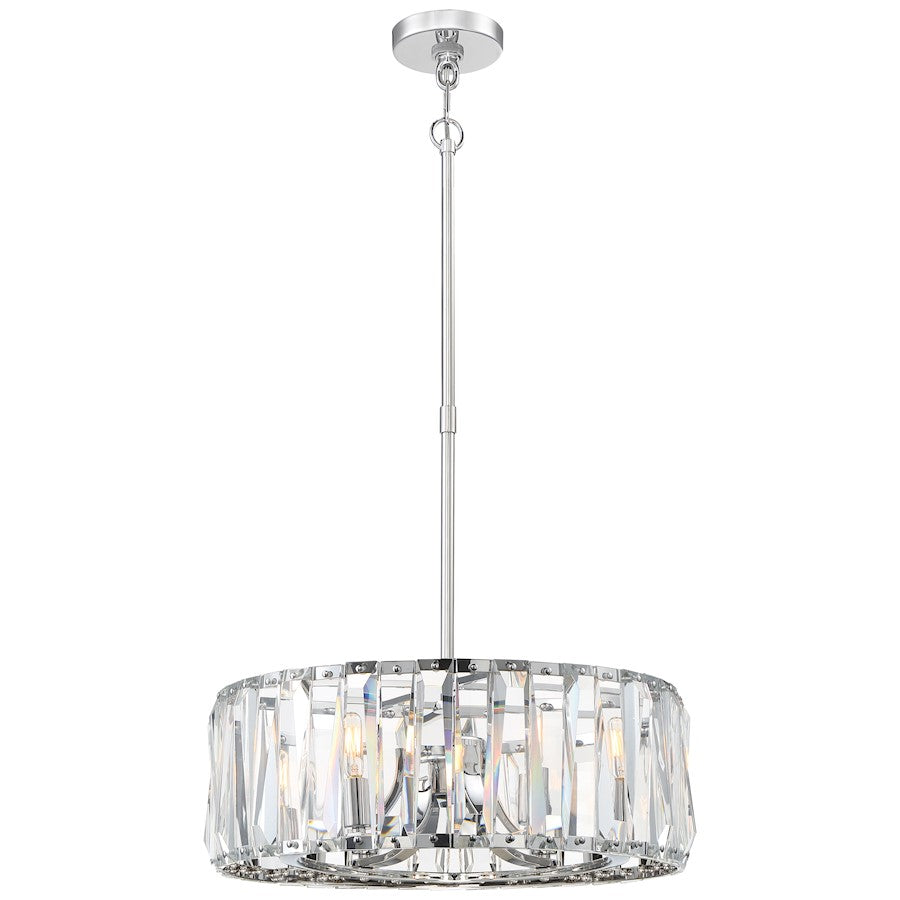 Metropolitan Lighting Coronette 21in 6-Light Pendant | Chrome Crystal | Dining Room & Kitchen Island | 21 x 21 x 24 in | Model N7505-77