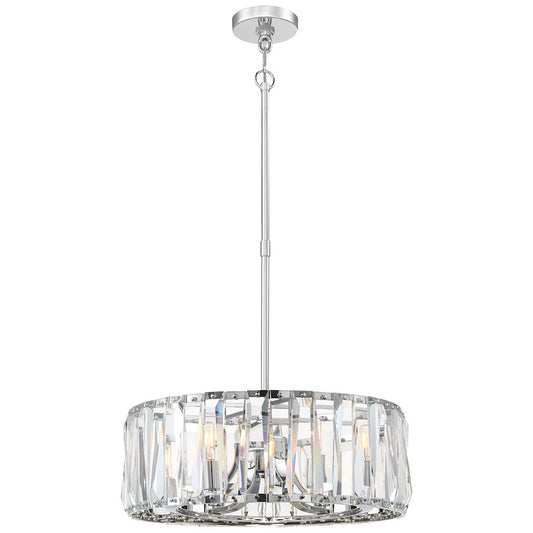 Metropolitan Lighting Coronette 21in 6-Light Pendant | Chrome Crystal | Dining Room & Kitchen Island | 21 x 21 x 24 in | Model N7505-77