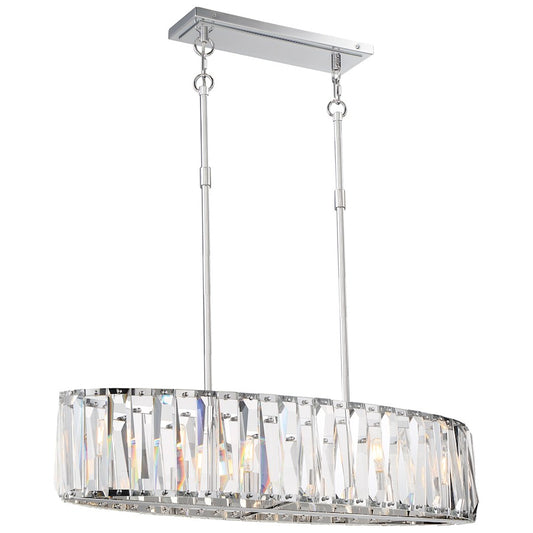 Metropolitan Lighting Coronette 36in 6-Light Island Light | Chrome Crystal | Kitchen Island & Dining Room | 12 x 36 x 28 in | Model N7506-77