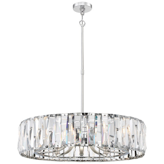 Metropolitan Lighting Coronette 32in 10-Light Chandelier | Contemporary Chrome and Crystal | Dining Room & Living Room | Model N7510-77