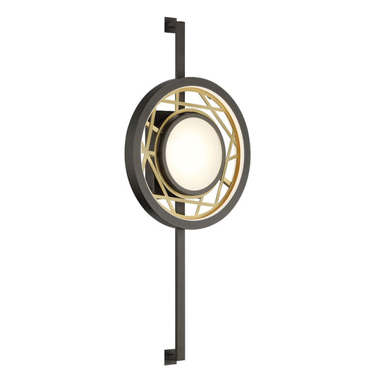 Minka Metropolitan Tribeca 12in LED Wall Sconce | Smoked Iron and Soft Brass Transitional | Hallway & Bedroom Accent | Model N7521-716-L