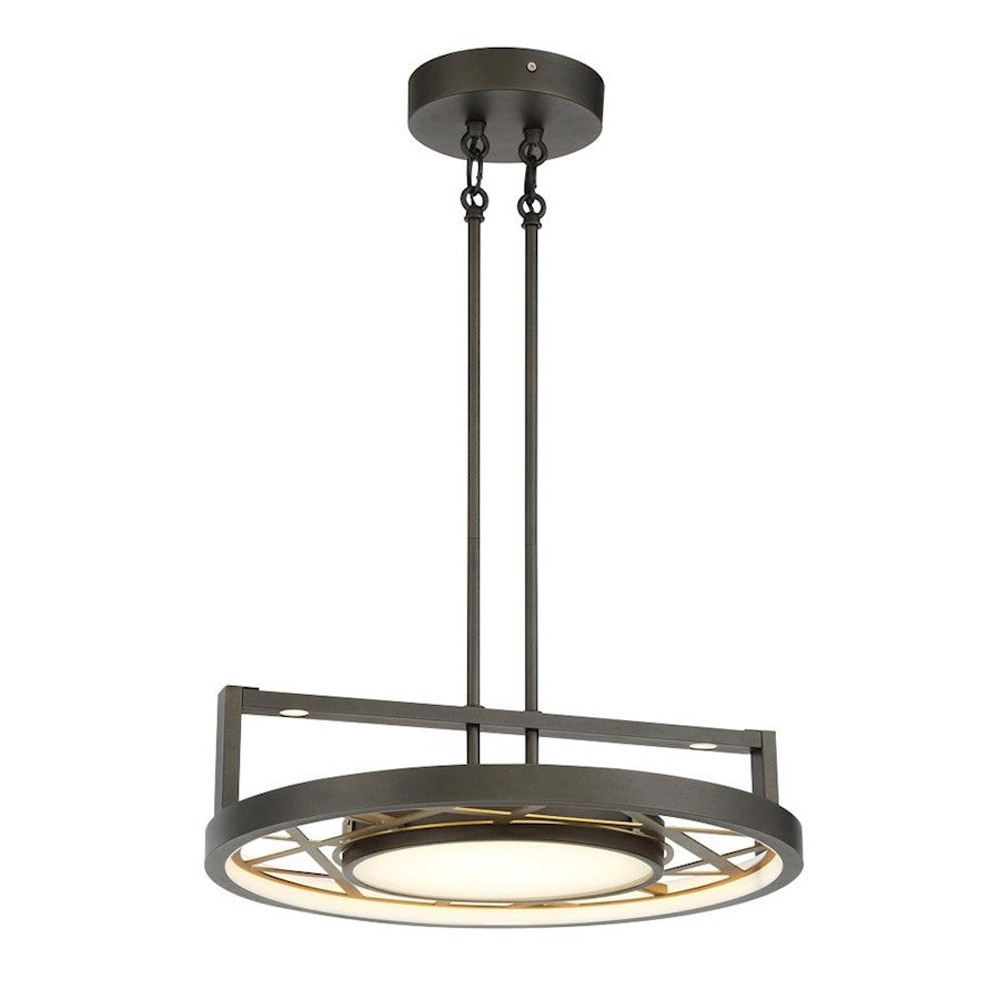 Minka Metropolitan Tribeca 20in LED Convertible Semi-Flush/Pendant | Transitional Smoked Iron/Soft Brass | Kitchen Island & | Model N7524-716-L