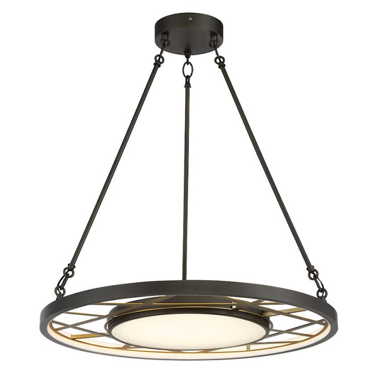 Minka Metropolitan Tribeca 28in 1-Light LED Pendant | Transitional Smoked Iron and Soft Brass | Kitchen Island & Dining Room | Model N7527-716-L