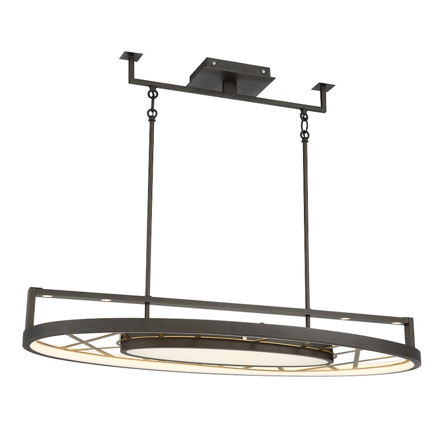 Minka Metropolitan Tribeca 44in LED Island Light | Transitional Smoked Iron and Soft Brass | Kitchen Island & Dining Room | Model N7528-716-L