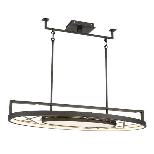 Minka Metropolitan Tribeca 44in LED Island Light | Transitional Smoked Iron and Soft Brass | Kitchen Island & Dining Room | Model N7528-716-L