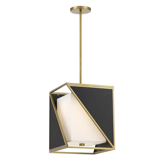 Minka Metropolitan Aspect 12in 1-Light LED Pendant | Transitional Coal and Soft Brass | Kitchen Island & Dining Room | Model N7532-726-L