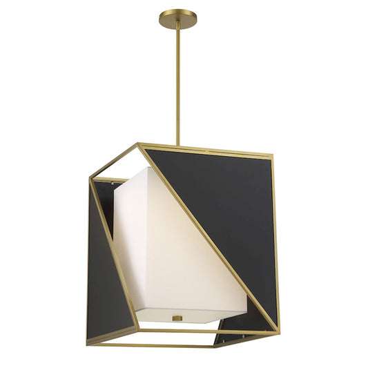 Minka Metropolitan Aspect LED 18in Pendant | Transitional Coal and Soft Brass | Kitchen Island & Dining Room | 18 x 18 x 22 in | Model N7534-726-L