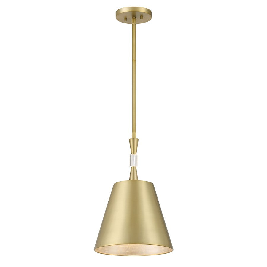 Minka Metropolitan Baratti 12in 1-Light Pendant | Modern Soft Brass Steel | Kitchen Island & Dining Room | 12 x 12 x 18 in | Model N7551-695