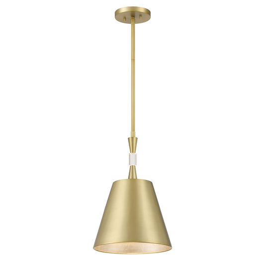 Minka Metropolitan Baratti 12in 1-Light Pendant | Modern Soft Brass Steel | Kitchen Island & Dining Room | 12 x 12 x 18 in | Model N7551-695