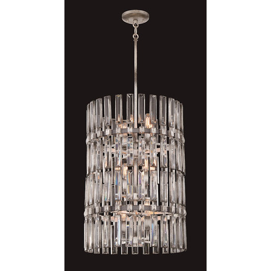 Metropolitan Lighting Belle Aurore 17in 12-Light Pendant | Contemporary Shadow Silver Leaf Metal | Living Room & Foyer | Model N7711-700