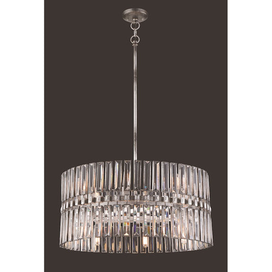 Metropolitan Lighting Belle Aurore Small 26in 12-Light Pendant | Contemporary Shadow Silver Leaf | Kitchen Island & Dining Room | Model N7712-700