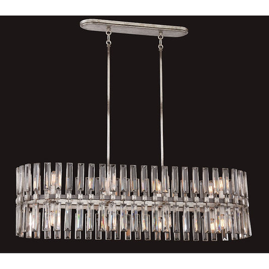 Metropolitan Lighting Belle Aurore 45in 16-Light Island Light | Contemporary Shadow Silver Leaf | Kitchen Island & Dining Room | Model N7715-700