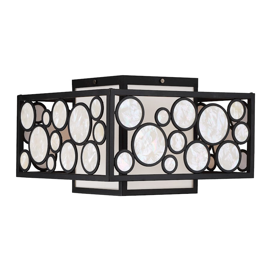Minka Metropolitan Mosaic 15in 2-Light Flush Mount | Traditional Oil Rubbed Bronze | Hallway & Bedroom | 15 x 15 x 10 in | Model N7752-143