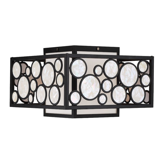 Minka Metropolitan Mosaic 15in 2-Light Flush Mount | Traditional Oil Rubbed Bronze | Hallway & Bedroom | 15 x 15 x 10 in | Model N7752-143