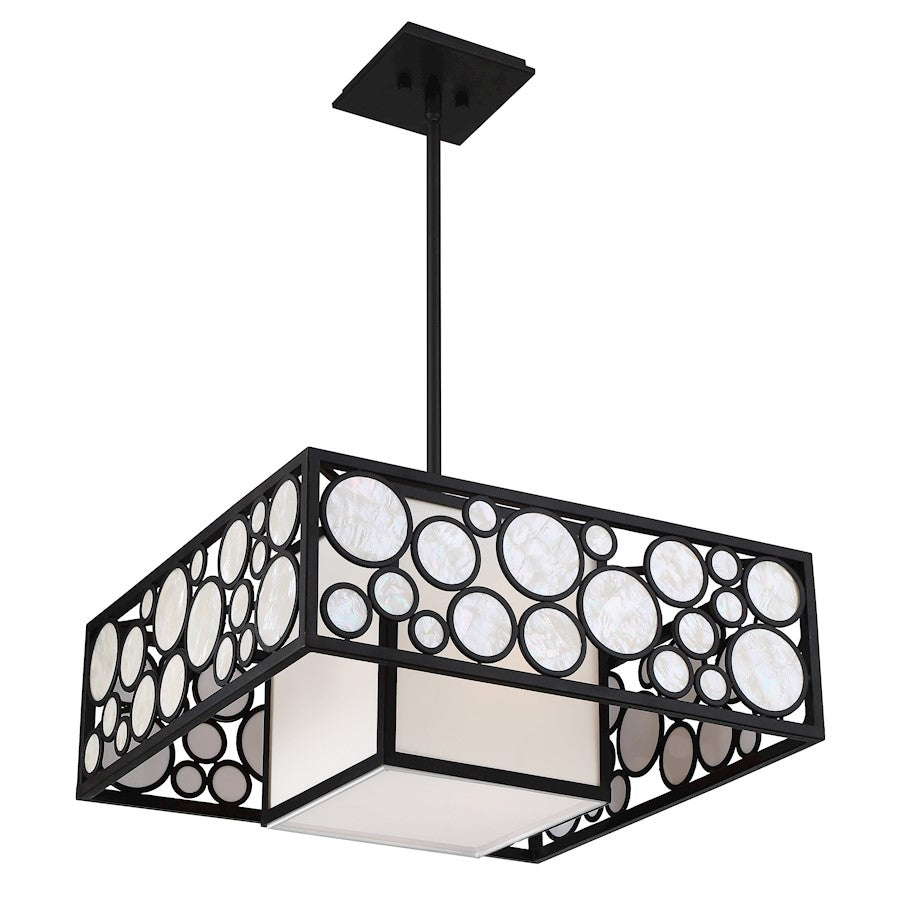 Minka Metropolitan Mosaic 21in 2-Light Pendant | Traditional Oil Rubbed Bronze & White Linen | Kitchen Island & Dining Room | Model N7753-143