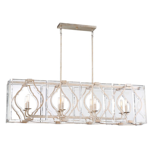 Metropolitan Lighting Brenton Cove 50in 8-Light Island Light | Transitional Gold Mist Gold Leaf Metal | Kitchen Island & Dining | Model N7766-683