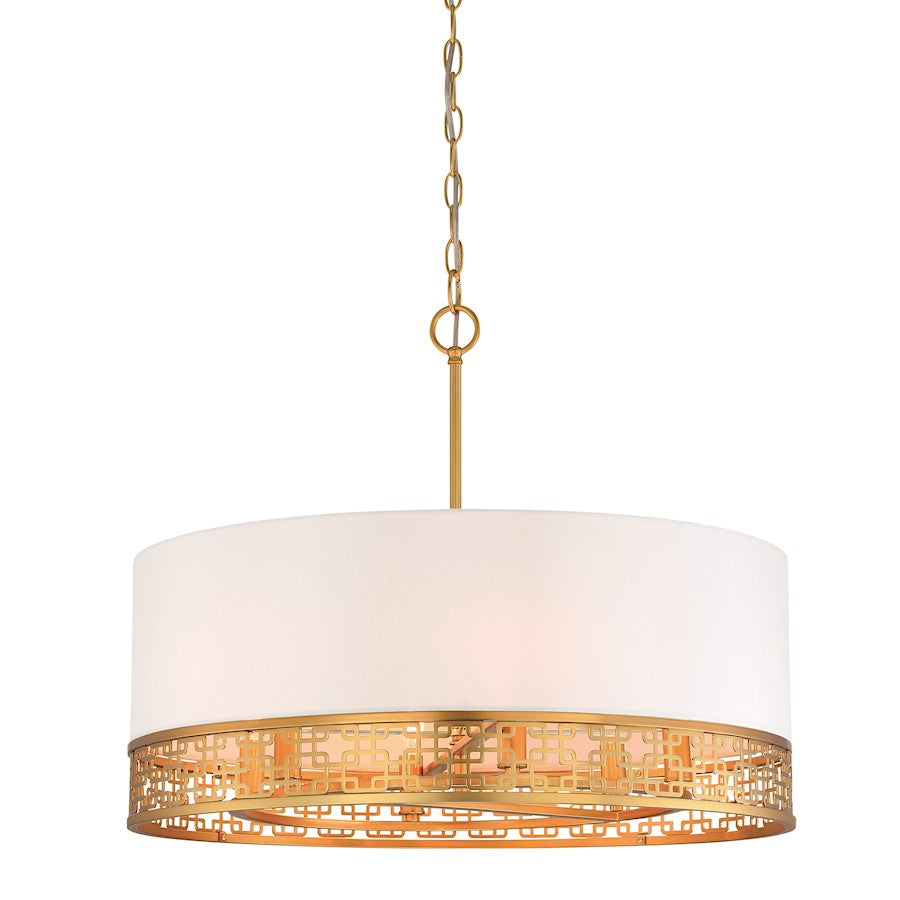 Metropolitan Lighting Blairmoor 25in 6-Light Pendant | Contemporary Honey Gold Metal | Kitchen Island & Dining Room | Model N7786-248