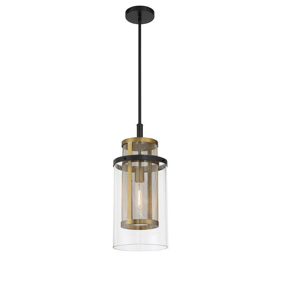 Minka Metropolitan Soho 1-Light Mini Pendant | Transitional Coal and Soft Brass | Kitchen Island & Breakfast Nook | Model N7811-726