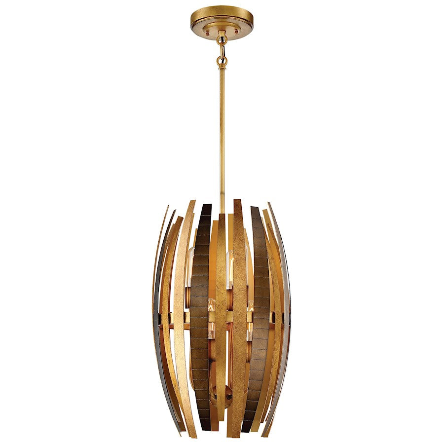 Metropolitan Lighting Manitou 13in 6-Light Pendant | Industrial Ardor Gold and Bronze Metal | Kitchen Island & Dining Room | Model N7836-659