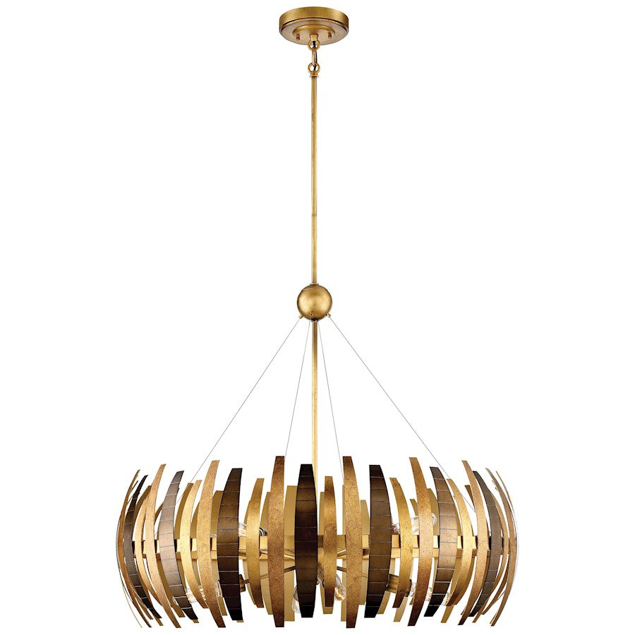 Metropolitan Lighting Manitou 34in 8-Light Chandelier | Contemporary Ardor Gold Finish | Dining Room & Living Room | 34 x 29.5 in | Model N7839-659