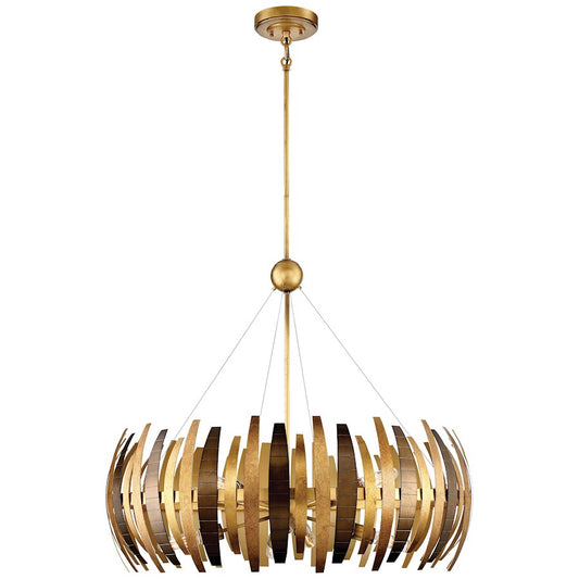 Metropolitan Lighting Manitou 34in 8-Light Chandelier | Contemporary Ardor Gold Finish | Dining Room & Living Room | 34 x 29.5 in | Model N7839-659