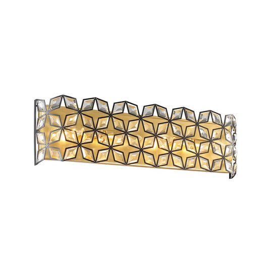 Minka Metropolitan Brookcrest 26in 4-Light Vanity Light | Transitional Sand Coal and Gold Leaf | Bathroom Vanity | 27 x 4 x 8 in | Model N7844-711
