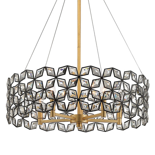 Minka Metropolitan Brookcrest 25in 5-Light Pendant | Transitional Sand Coal with Gold Leaf | Kitchen Island & Dining Room | Model N7845-711