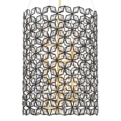Minka Metropolitan Brookcrest 20in 8-Light Pendant | Industrial Sand Coal & Gold Leaf | Dining Room & Great Room | 20 x 20 x 26 in | Model N7847-711